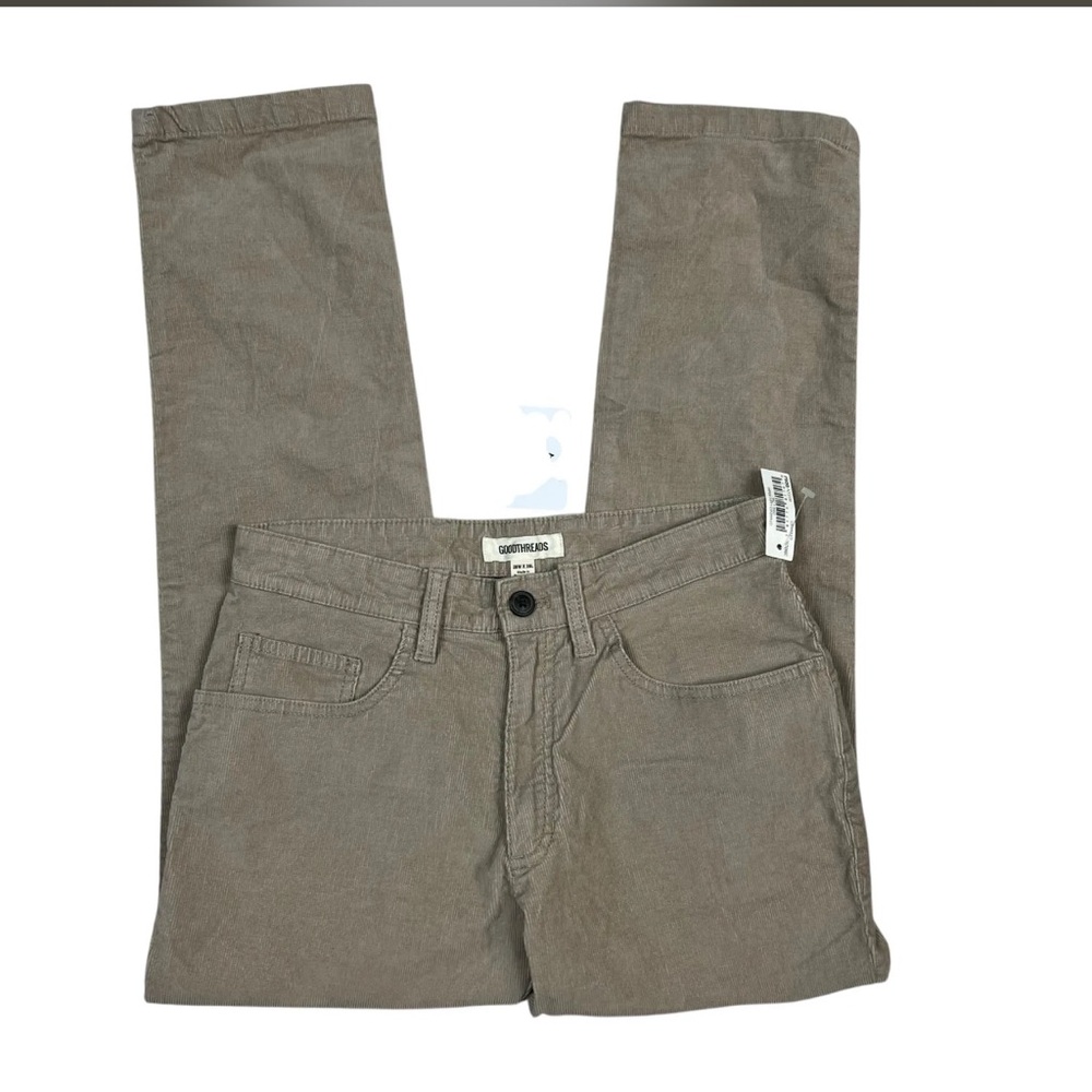 Good Threads Pants Mens 28x28 Brown Microcorded Slim Pants